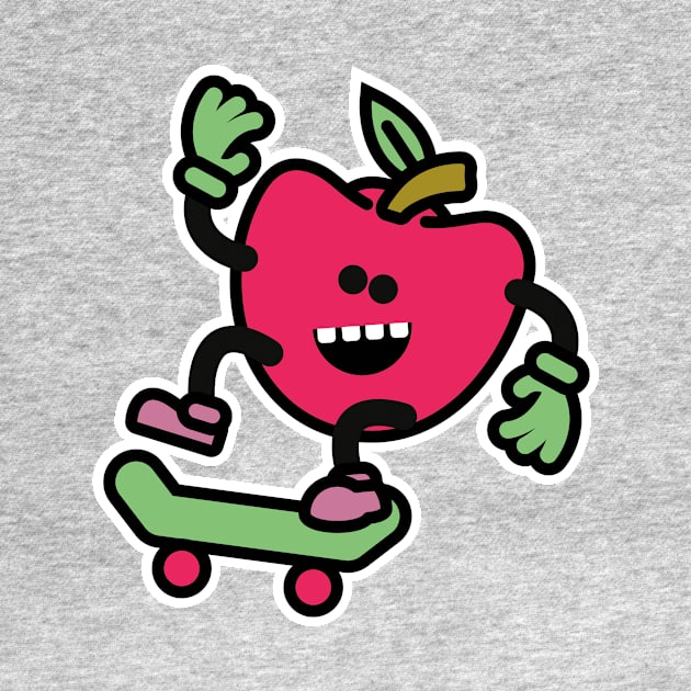 Skateboarding Apple by Mended Arrow